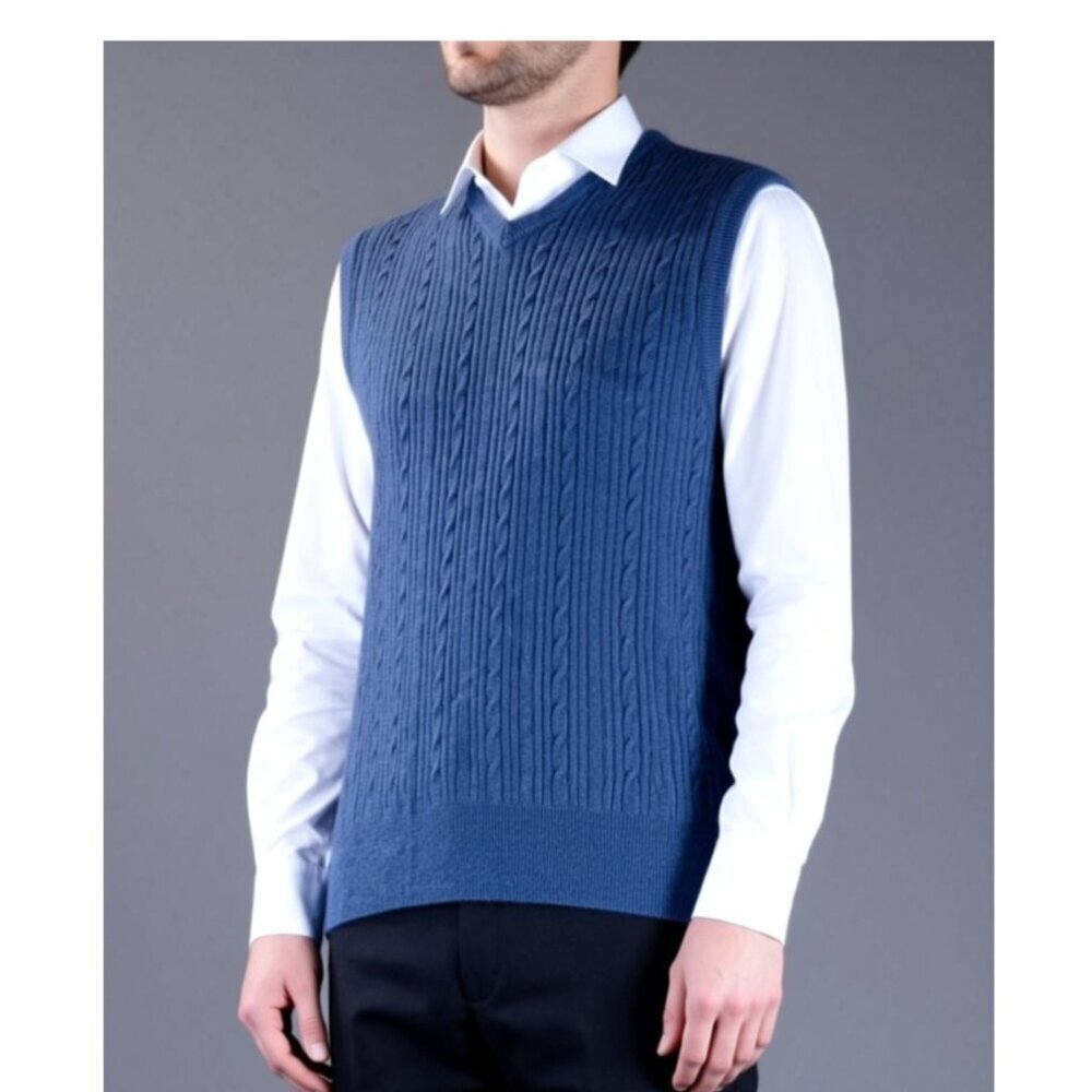Geoffrey Beene Sweater Vest Size XL Blue (H23)